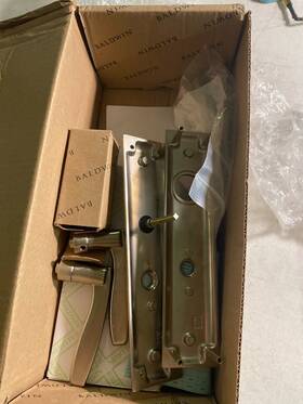 6973056entr Baldwin Satin Nickel Single Cylinder Mortise Handleset Trim