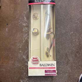 5380-003 Baldwin 723079328829 Buckingham Brass Handleset Non Tarnish With Keys Vintage 1999