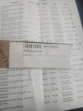 8323.031 Baldwin Ka2 Keyed Cylinder 031