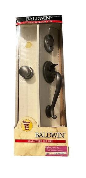 85315-451-fd Baldwin 85315-451 Reversible Non-turning Dummy Door Lever Set New Antique Nickel