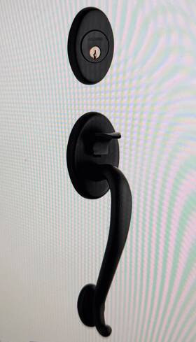 Baldwin 85315190fd Logan Dummy Handleset With Classic Interior Knob Satin Black
