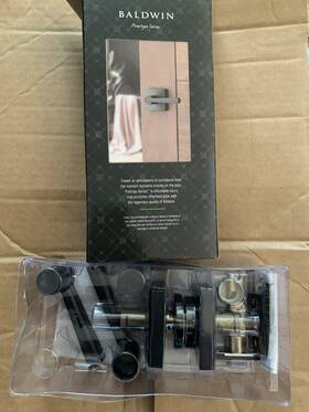 352splsqr514cp6 Baldwin 883351759915 Prestige Series Spyglass Hall/closet Passage Door Lever In Matte Black