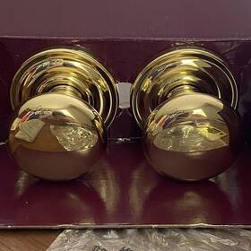 95405.030.pass Baldwin Classic Passage Door Knob Set Polished Brass 2 3/8 Inch Backset Hall Closet