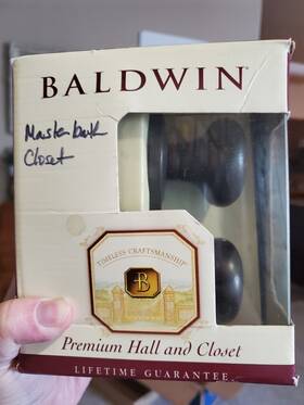 95405.402.pass Baldwin Vtg Classic Knob Distressed Oil Rub Bronze 2 3/8 Inch Backset