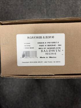 En.squ.r.csr.055.6l.ds.cky.kd Baldwin 9br3542-273 Reserve Square Entry Door Lever With Chrome