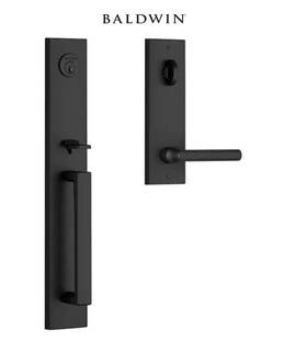 Ee.sanxtub.r.cqe.190 Baldwin Eesanxtubcqe190 Santa Cruz Keyed Entry Handle Set Lever Satin Black