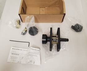 Enconcfr190 Baldwin Contemporary Single Cylinder Keyed Entry Door Knob Set In Satin Black