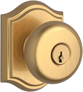 Enroutar044 Baldwin En.rou.tar Round Single Cylinder Keyed Entry Door Knob - Brass