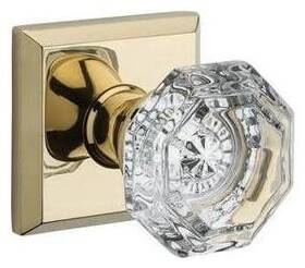 Fdcrytsr003 Baldwin Fd.cry.tsr Crystal Non-turning Two-sided Dummy Door Knob - Brass