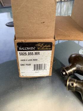 5025-415-mr Baldwin Hardware Pair Of Estate Knobs 5025.055 Mr Knob X Less Rose One