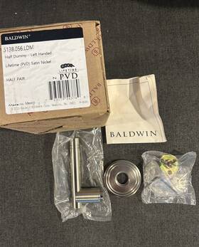 5136.056ldm Baldwin Hardware Half Dummy Lever Lifetime Pvd Satin Nickel Pair