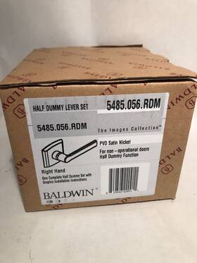 5485.056.rdm Baldwin Hardware Half Dummy Lever Set Right Hand - Pvd Satin Nickel Metal