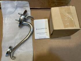 85335.150.entr Baldwin Hardware Handle Set Single Cylinder Egg Knob Satin Nickel