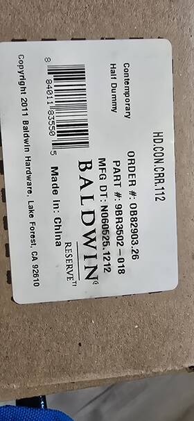 Hd.con.crr.112 Baldwin Hdconcrr112 Reserve Half Dummy Knob Venetian Bronze