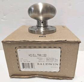 Hd.ell.trr.150 Baldwin Hdelltrr150 Ellipse Half Dummy Door Knob Satin Nickel Reserve New