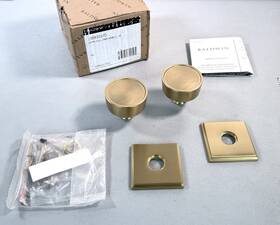 K009.033.fd Baldwin K009 Estate Collection Two-sided Dummy Knob Set In Vintage Brass