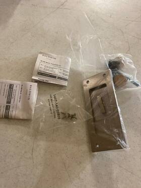 Pd006056kt Baldwin Satin Nickel Pocket Door Privacy Trim Santa Monica Style