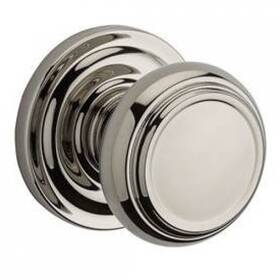 Ps.tra.trr.055.6l.ds Baldwin Polished Nickel Door Knob Set With Traditional Round Rosette By Reserve