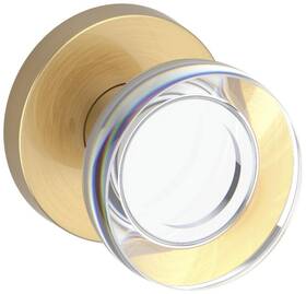 Psccycrr044 Baldwin Ps.ccy.crr Contemporary Crystal Passage Door Knob Set - Brass