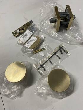 Psconcsr044 Baldwin Door Knob With Square Rose - Satin Brass