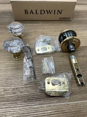 Pscrytrr003 Baldwin Crystal Passage Door Knob - Brass Read