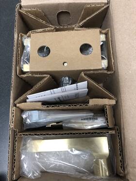 Pssqucfr044 Baldwin Square Passage Lever Set - Lifetime Satin Brass