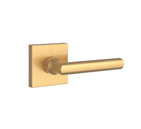 Pstubcsr044 Baldwin Tube Passage Leverset With Contemporary Square Rose Satin Brass