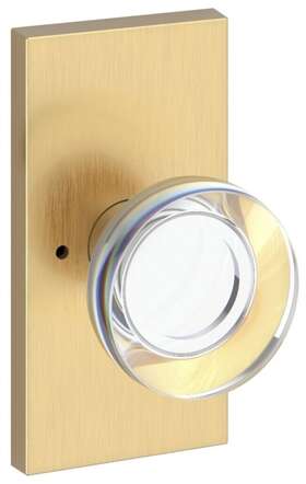 Pvccycfr044 Baldwin Pv.ccy.cfr Contemporary Crystal Privacy Door Knob Set - Brass
