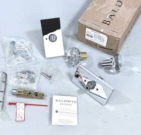 Pvccycfr260 Baldwin Contemporary Crystal Privacy Door Knob Set In Chrome