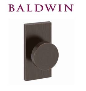 Pvconcfr112 Baldwin Contemporary Full Dummy Non-turning Door Knob Set Fd.con.cfr - Bronze