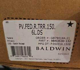 Pvfedtrr150 Baldwin Pv.fed.trr Federal Privacy Leverset - Nickel