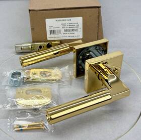 Baldwin Pvlkfcsr031 Pvlkfcsr Reserve Lake Forest Privacy Door Lever Set In Unlacquered Brass