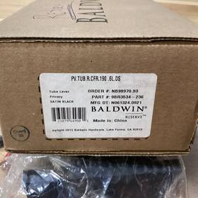 Pvtubcfr190 Baldwin Pv.tub.cfr Tube Privacy Door Lever Set - Matte Black