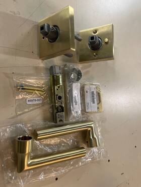 Pvtubcsr044 Baldwin Tube Privacy Leverset With Square Rose - Lifetime Satin Brass