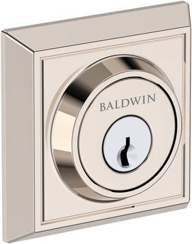 Scchd055 Baldwin Sc.chd Chamfered Square Solid Brass Single Cylinder Keyed - Nickel