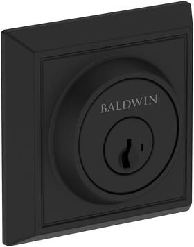 Scchd190smc Baldwin Sc.chd.smt Chamfered Square Solid Brass Single Cylinder - Black