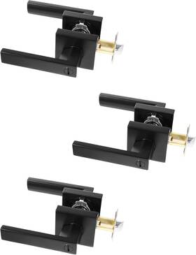 1090ct-us15 Bamberg 1 3 Count - 1091ct Door Privacy Lock Lever Handles Matte Black Bed And Bath
