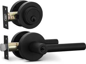 Berlin Modisch 686912505798 Entry Lever Door Handle And Single Cylinder Deadbolt Lock Key Sleek Round