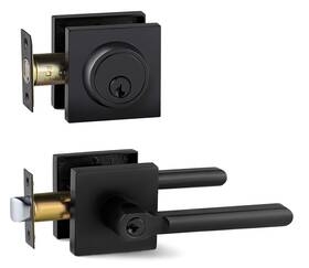 Berlin Modisch 686912505972 Lever Door Handle Single Cylinder Deadbolt Lock Key Slim Square Locking
