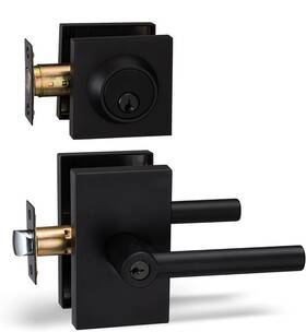 Berlin Modisch 696399052555 Entry Lever Door Handle And Single Cylinder Deadbolt Lock Key