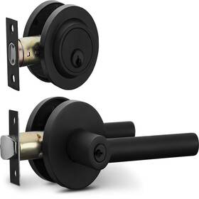 Berlin Modisch B0876rmkf3 Entry Lever Door Handle And Single Cylinder Deadbolt Lock