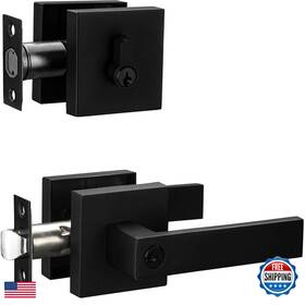 B08j1n3zn2 Berlin Modisch Contemporary Square Entry Lever Door Handle And Single Cylinder