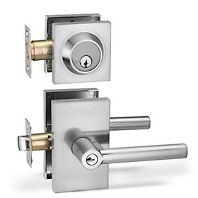 Berlin Modisch Entry Lever Door Handle And Single Cylinder Deadbolt Lock
