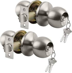 Bestten 313106169176 2 Pack Keyed Alike Entry Door Knob Exterior Interior Ball
