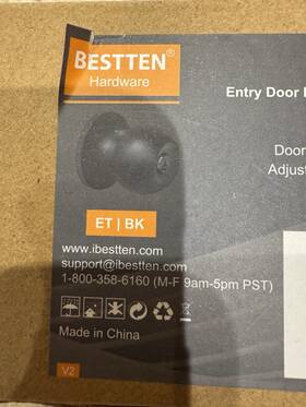 Dk1-et-bk Bestten Matte Black Keyed Entry Door Knob Entrance Lock Standard Ball