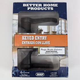 Vp18211db Bhp Keyed Entry Lever Set Dark Bronze Front Door Locking Handle New