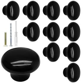 Qy20250626-0906 Biaungdo 10 Pack Black Ceramic Kitchen Cabinet Knobs Pulls 32 Mm/1.26 Inch R