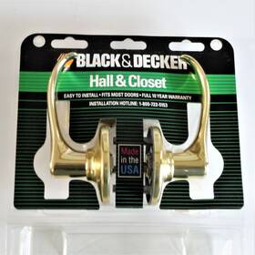 15607-001 Black & Decker And Hall Closet Door Lever Set Antique Brass Fits Most Doors Nib