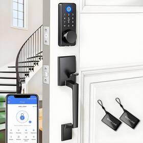 Blacksmith 085353576426 Smart Keyless Entry Door Lock Set With Front Handle 0.1s Fingerprint Biome