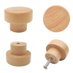 Bss0038 Bmgop 16pcs Wood Knobs Flat Top Round Cabinet Natural Wooden Dresser Drawer P